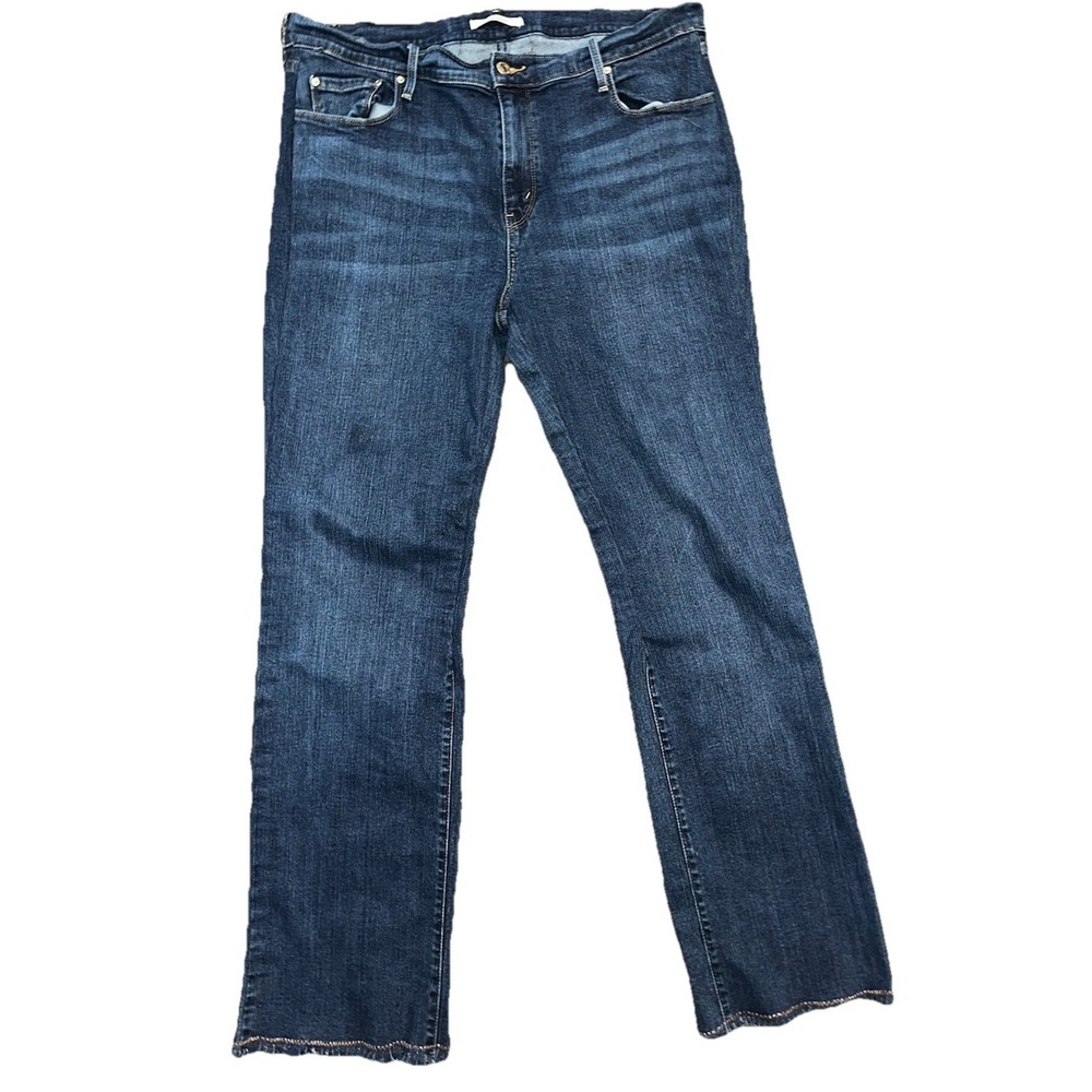 Levi's 505‎ Women's Straight 16 Long Denim Medium Wash Fringe Bottom